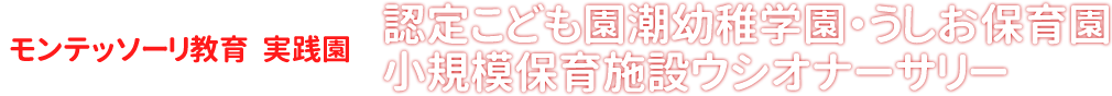 モンテッソーリ教育 実践園　認定こども園潮幼稚学園・うしお保育園、小規模保育施設ウシオナーサリー